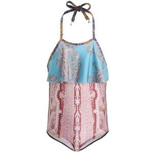 Zimmermann Realm Flare Halter Swimsuit NWT